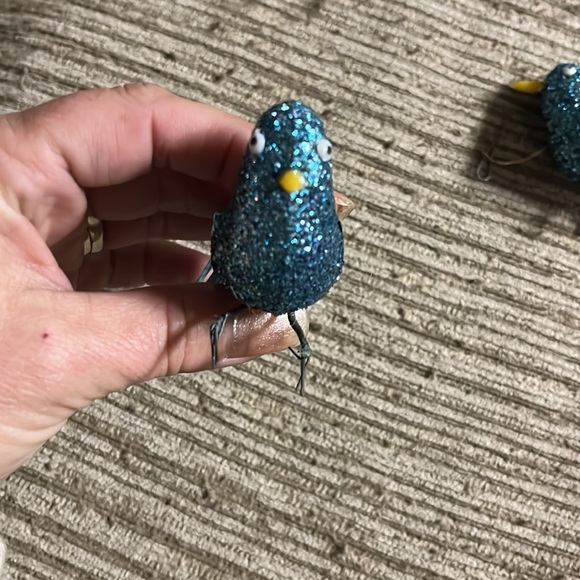 Vintage set of 4 blue bird ornaments - Picture 2 of 3